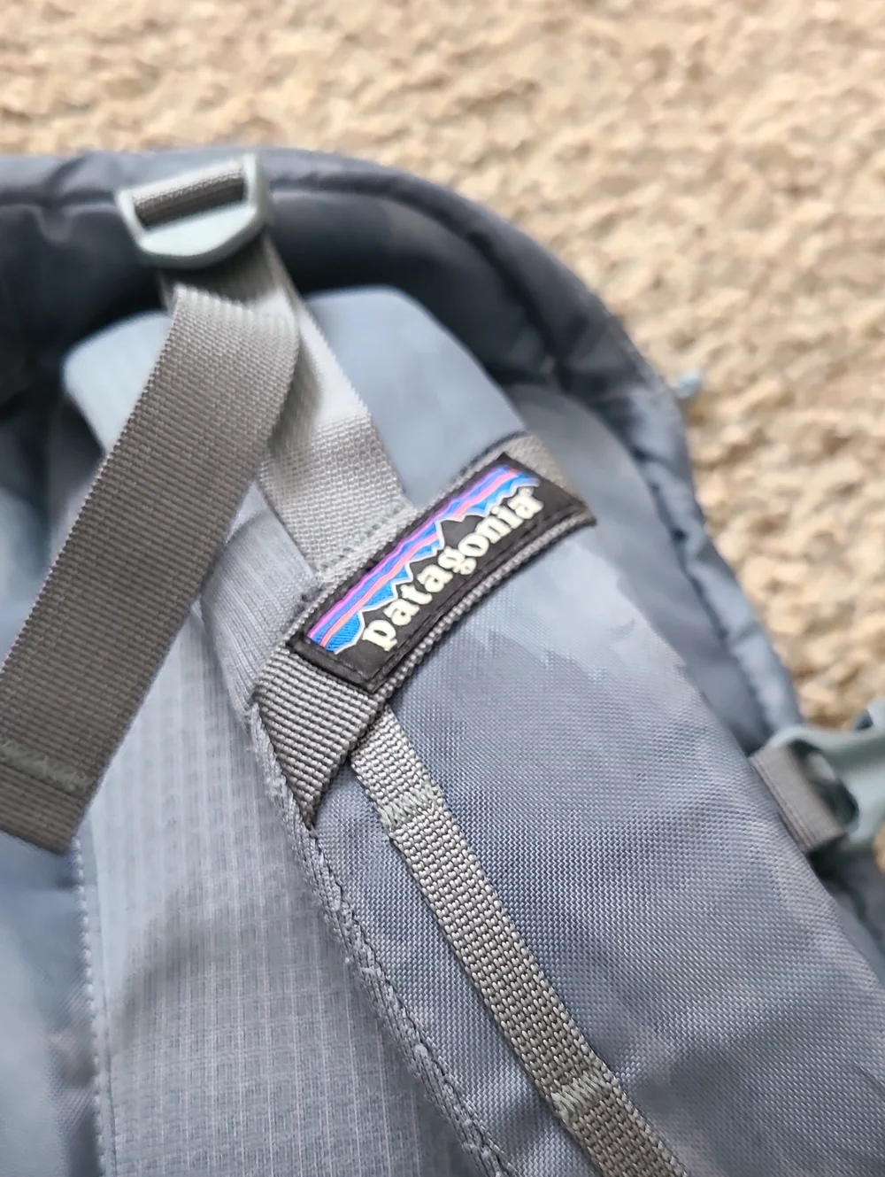 Patagonia Light Blue Camouflage Men's Backpack with Bungee Front